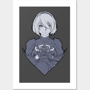 2B from Nier Automata Posters and Art